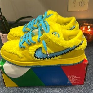 Nike Vibrant Yellow and Blue “grateful dead” Dunks